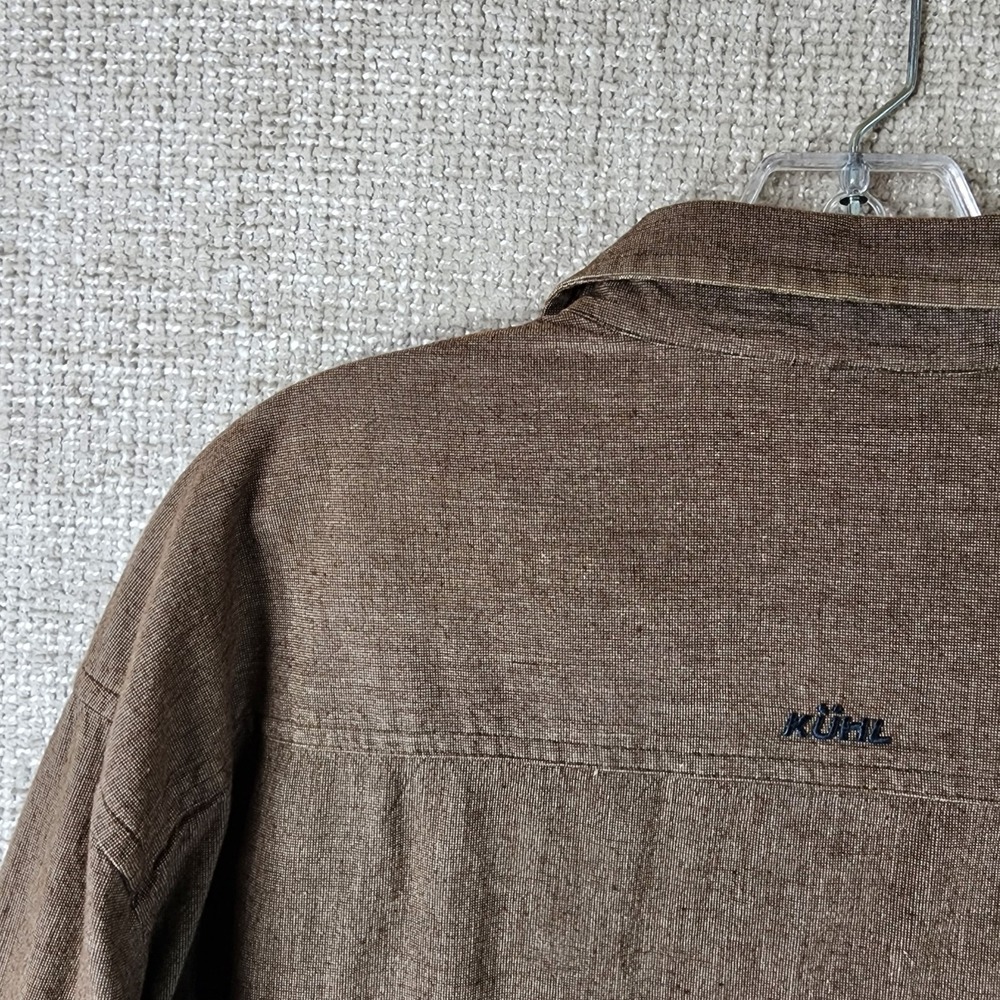 Kuhl 100% Cotton Shirt Mens XL Brown Button Up Long Sleeve Outdoors Hiking - Picture 11 of 13